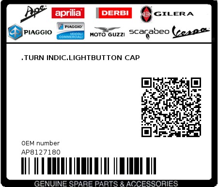 Product image: Aprilia - AP8127180 - .TURN INDIC.LIGHTBUTTON CAP  0