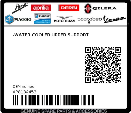 Product image: Aprilia - AP8134453 - .WATER COOLER UPPER SUPPORT  0