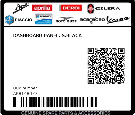 Product image: Aprilia - AP8148477 - DASHBOARD PANEL, S.BLACK  0