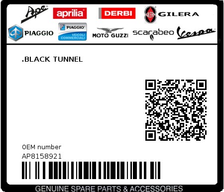 Product image: Aprilia - AP8158921 - .BLACK TUNNEL  0
