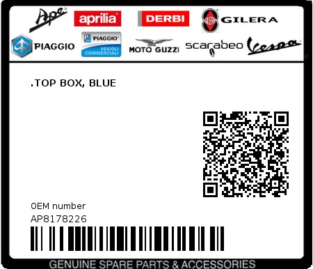 Product image: Aprilia - AP8178226 - .TOP BOX, BLUE  0