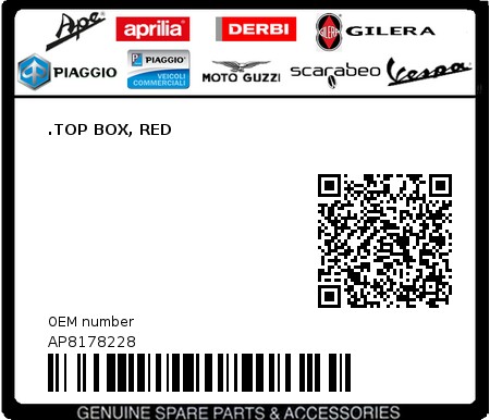 Product image: Aprilia - AP8178228 - .TOP BOX, RED  0
