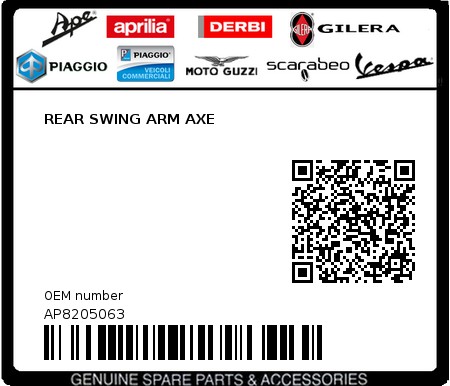Product image: Aprilia - AP8205063 - REAR SWING ARM AXE  0