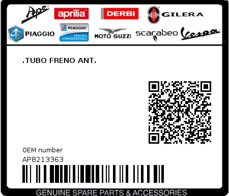 Product image: Aprilia - AP8213363 - .TUBO FRENO ANT.  0