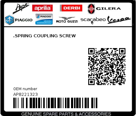 Product image: Aprilia - AP8221323 - .SPRING COUPLING SCREW  0
