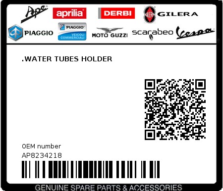 Product image: Aprilia - AP8234218 - .WATER TUBES HOLDER  0