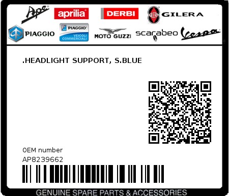 Product image: Aprilia - AP8239662 - .HEADLIGHT SUPPORT, S.BLUE  0