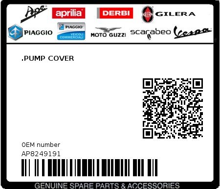 Product image: Aprilia - AP8249191 - .PUMP COVER  0