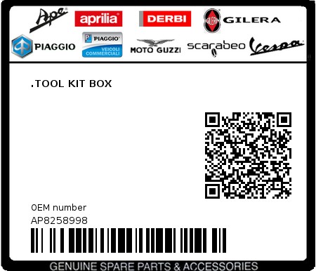 Product image: Aprilia - AP8258998 - .TOOL KIT BOX  0