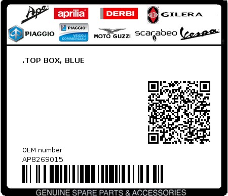 Product image: Aprilia - AP8269015 - .TOP BOX, BLUE  0