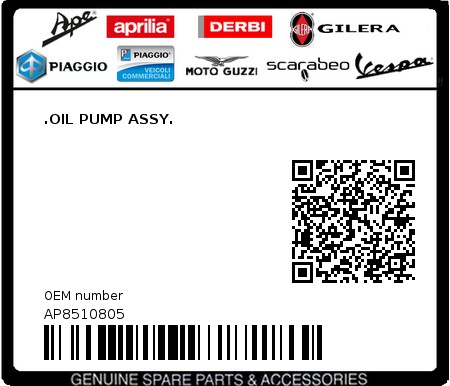 Product image: Aprilia - AP8510805 - .OIL PUMP ASSY.  0