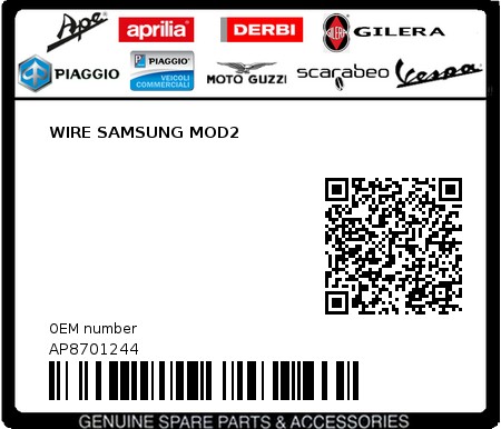 Product image: Aprilia - AP8701244 - WIRE SAMSUNG MOD2  0