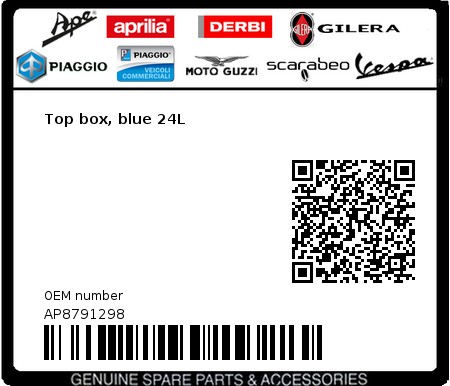 Product image: Aprilia - AP8791298 - Top box, blue 24L  0