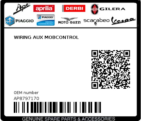 Product image: Aprilia - AP8797170 - WIRING AUX MOBCONTROL  0