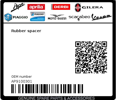 Product image: Aprilia - AP9100301 - Rubber spacer  0