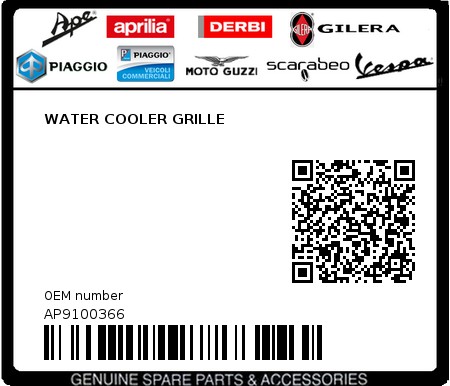 Product image: Aprilia - AP9100366 - WATER COOLER GRILLE   0