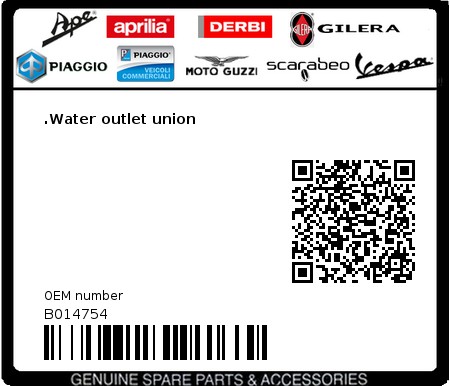 Product image: Aprilia - B014754 - .Water outlet union  0