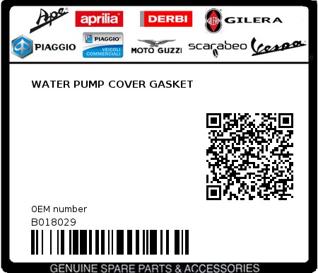 Product image: Aprilia - B018029 - WATER PUMP COVER GASKET  0