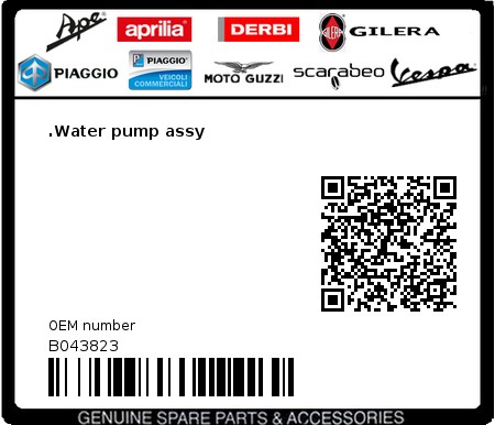 Product image: Aprilia - B043823 - .Water pump assy  0