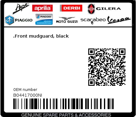 Product image: Aprilia - B04417000NI - .Front mudguard, black  0