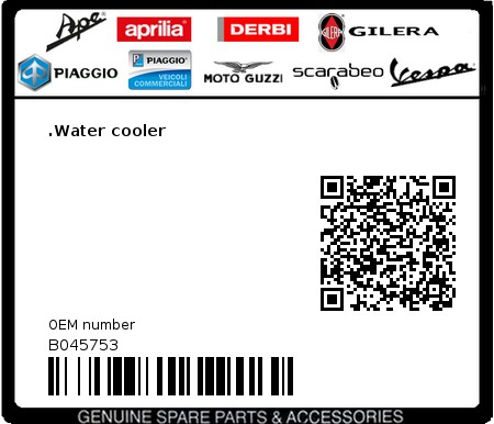 Product image: Aprilia - B045753 - .Water cooler  0