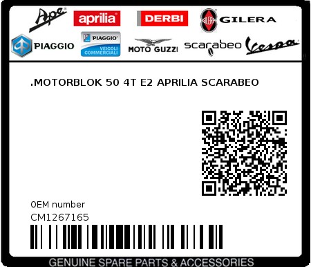Product image: Aprilia - CM1267165 - .MOTORBLOK 50 4T E2 APRILIA SCARABEO  0