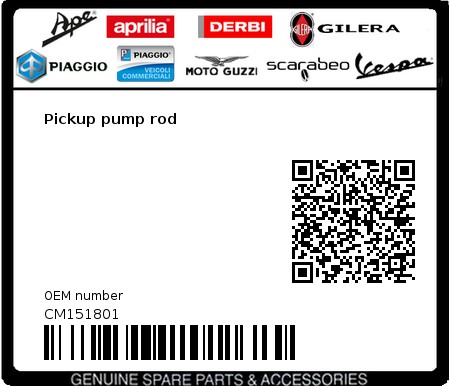 Product image: Aprilia - CM151801 - Pickup pump rod  0