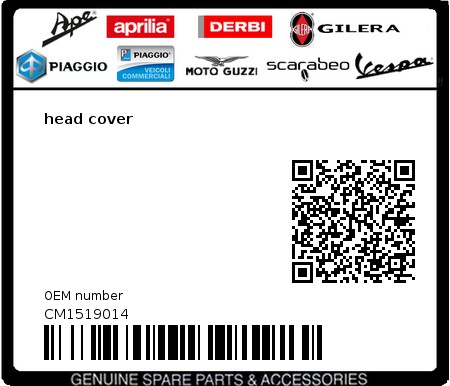 Product image: Aprilia - CM1519014 - head cover  0