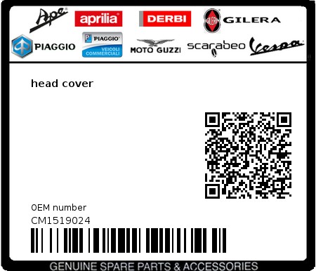 Product image: Aprilia - CM1519024 - head cover  0