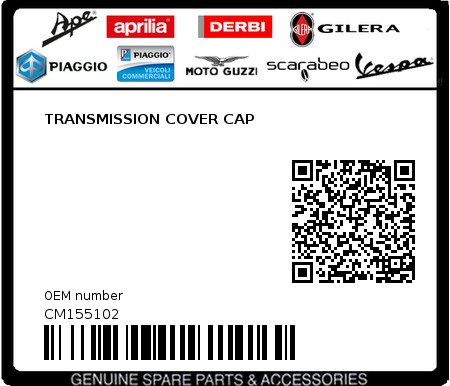 Product image: Aprilia - CM155102 - TRANSMISSION COVER CAP  0