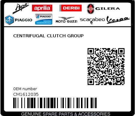 Product image: Aprilia - CM1612035 - CENTRIFUGAL CLUTCH GROUP  0