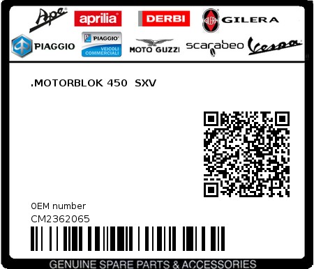 Product image: Aprilia - CM2362065 - .MOTORBLOK 450  SXV  0