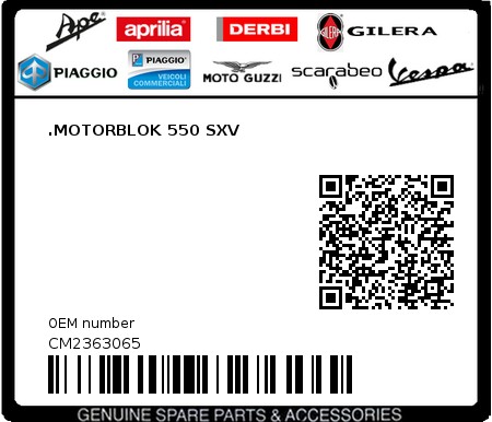 Product image: Aprilia - CM2363065 - .MOTORBLOK 550 SXV  0