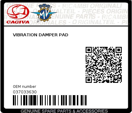 Product image: Cagiva - 037033630 - VIBRATION DAMPER PAD  0