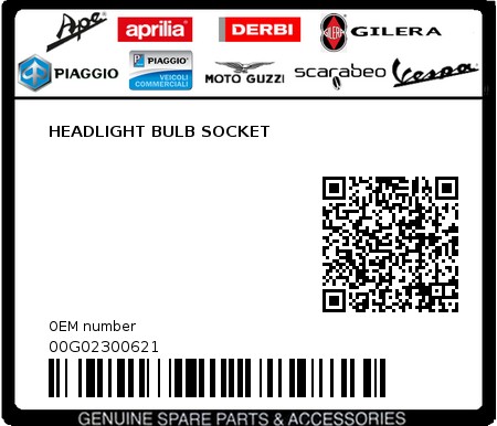 Product image: Piaggio - 00G02300621 - HEADLIGHT BULB SOCKET  0