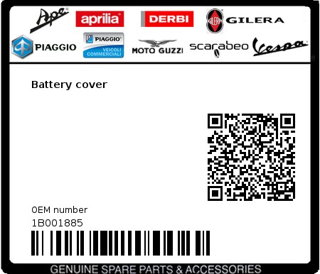 Product image: Piaggio - 1B001885 - Battery cover  0