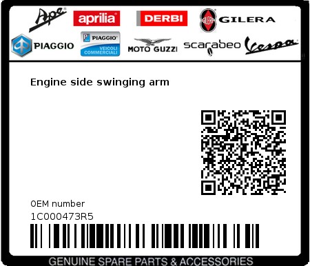 Product image: Piaggio - 1C000473R5 - Engine side swinging arm  0