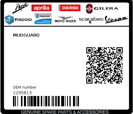 Product image: Piaggio - 2295813 - MUDGUARD  0