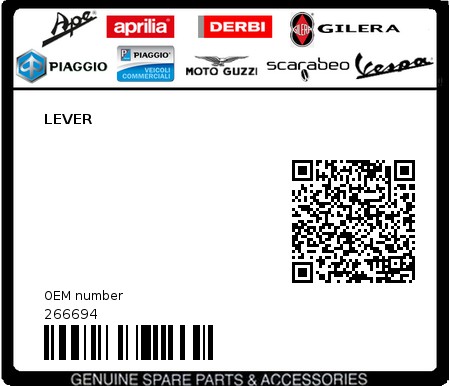 Product image: Piaggio - 266694 - LEVER  0