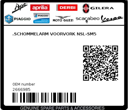 Product image: Piaggio - 2666985 - .SCHOMMELARM VOORVORK NSL-SM5  0