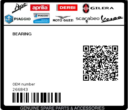 Product image: Piaggio - 266843 - BEARING  0
