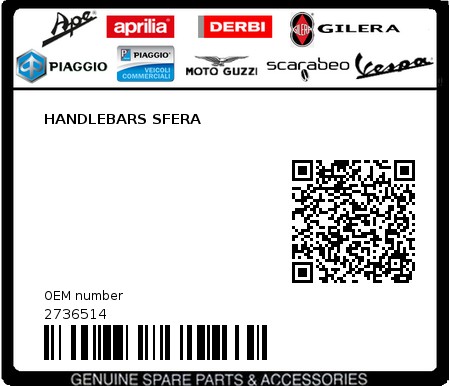 Product image: Piaggio - 2736514 - HANDLEBARS SFERA  0