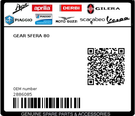 Product image: Piaggio - 2886085 - GEAR SFERA 80  0