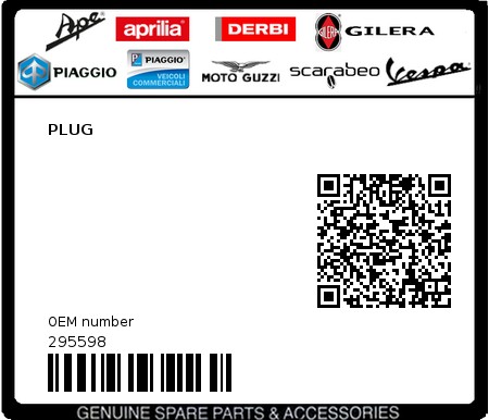 Product image: Piaggio - 295598 - PLUG  0
