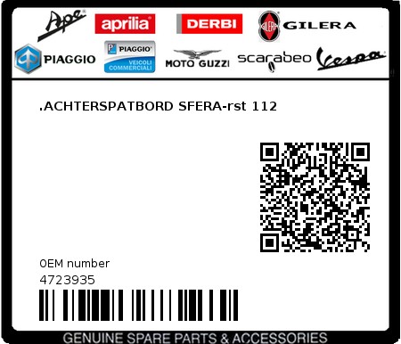 Product image: Piaggio - 4723935 - .ACHTERSPATBORD SFERA-rst 112  0