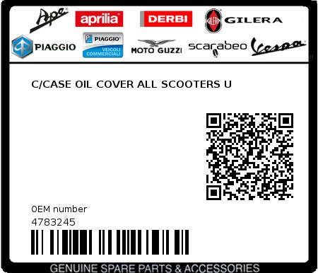 Product image: Piaggio - 4783245 - C/CASE OIL COVER ALL SCOOTERS U  0
