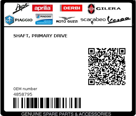 Product image: Piaggio - 4858795 - SHAFT, PRIMARY DRIVE  0