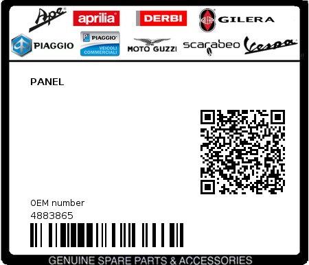 Product image: Piaggio - 4883865 - PANEL  0