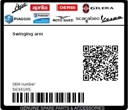 Product image: Piaggio - 56341R5 - Swinging arm  0