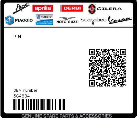 Product image: Piaggio - 564884 - PIN  0